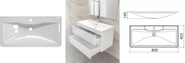 Раковина «Belbagno» 80/45 BB800/455-LV-MR-ALR литьевой мрамор белая Раковина «Belbagno» 80/45 BB800/455-LV-MR-ALR литьевой мрамор белая