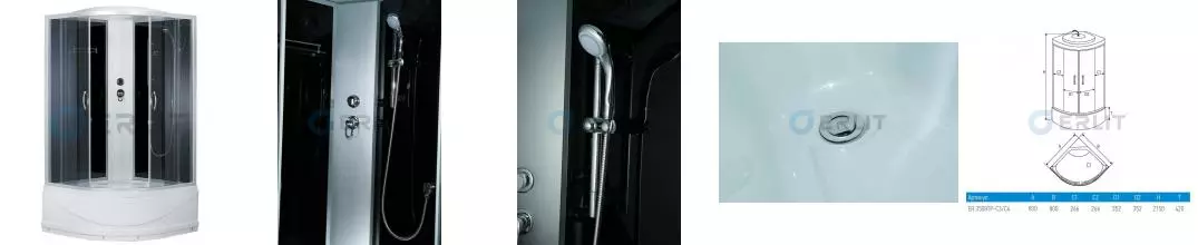 Душевая кабина «Erlit» Comfort 80/80 высокий поддон тонированная/чёрная Душевая кабина «Erlit» Comfort 80/80 высокий поддон тонированная/чёрная