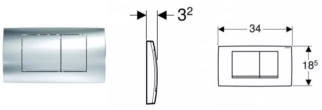 Кнопка смыва «Geberit» Twinline 30 115.899.KH.1 хром Кнопка смыва «Geberit» Twinline 30 115.899.KH.1 хром
