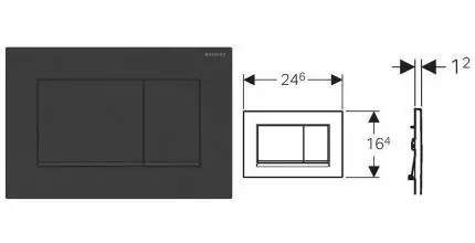 Кнопка смыва «Geberit» Sigma 30 115.883.16.1 черный матовый/черный глянцевый