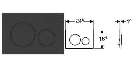Кнопка смыва «Geberit» Sigma 20 115.882.16.1 черный матовый/черный глянцевый Кнопка смыва «Geberit» Sigma 20 115.882.16.1 черный матовый/черный глянцевый