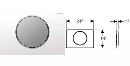 Кнопка смыва «Geberit» Sigma 10 115.758.KL.5 белая/матовый хром Кнопка смыва «Geberit» Sigma 10 115.758.KL.5 белая/матовый хром