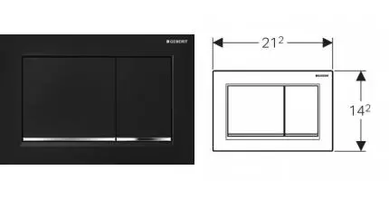 Кнопка смыва «Geberit» Omega 30 115.080.KM.1 черная/хром глянец
