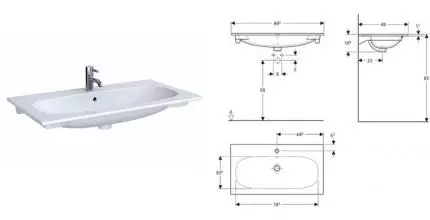 Раковина «Geberit» Acanto 90/48 500.642.01.2 фарфоровая белая