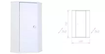 Шкаф «Onika» Модерн 34.10У подвесной угловой белый универсальный