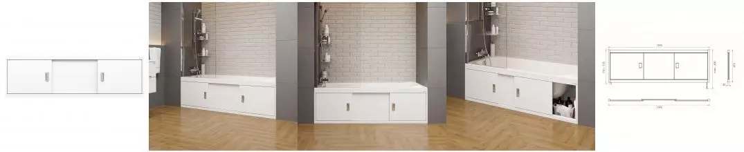 Экран под ванну «Onika» Монако 160 белый Экран под ванну «Onika» Монако 160 белый