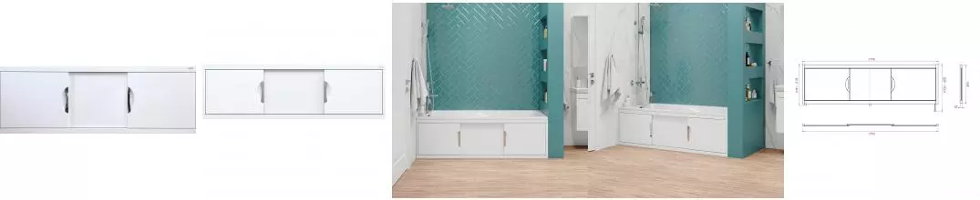 Экран под ванну «Onika» Лагуна 180 белый Экран под ванну «Onika» Лагуна 180 белый