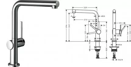 Смеситель для кухонной мойки «Hansgrohe» Talis M54 72840000 хром