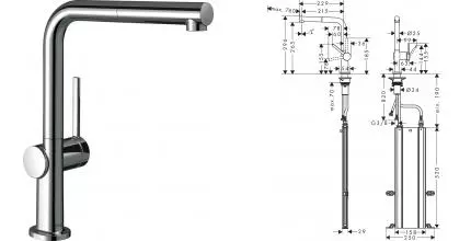 Смеситель для кухонной мойки «Hansgrohe» Talis M54 72809000 с выдвижным изливом хром