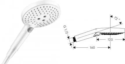 Ручная лейка «Hansgrohe» Raindance Select S 26530700 белая матовая Ручная лейка «Hansgrohe» Raindance Select S 26530700 белая матовая