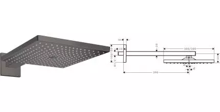 Верхний душ «Hansgrohe» Raindance E 26238340 брашированный черный хром Верхний душ «Hansgrohe» Raindance E 26238340 брашированный черный хром