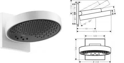 Верхний душ «Hansgrohe» Rainfinity 26233700 белый матовый Верхний душ «Hansgrohe» Rainfinity 26233700 белый матовый