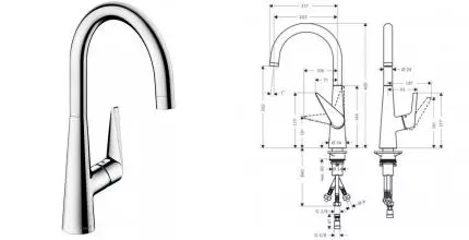 Смеситель для кухонной мойки «Hansgrohe» Talis M51 72812000 хром