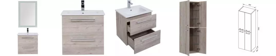 Мебель для ванной подвесная «Dreja» Gio 60 дуб кантри
