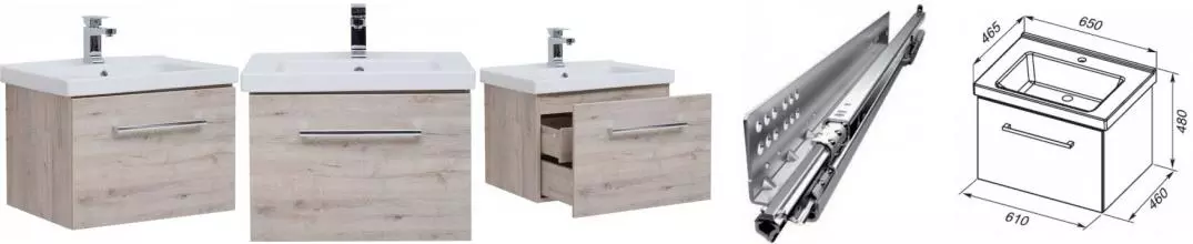 Тумба с раковиной «Dreja» Big Inn 65 (Harmonia 65) подвесная дуб кантри Тумба с раковиной «Dreja» Big Inn 65 (Harmonia 65) подвесная дуб кантри