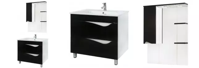 Мебель для ванной «Bellezza» Эйфория 85 чёрная/белая