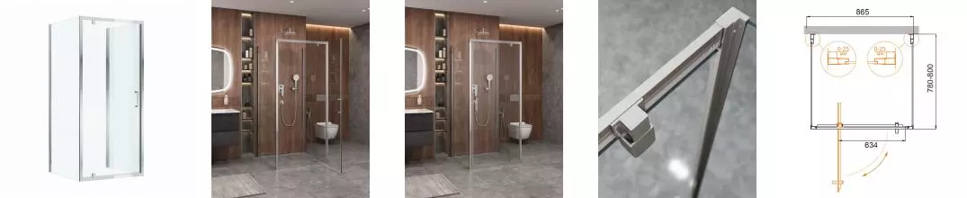 Душевой угол-ограждение «Cezares» MOLVENO-BA2-90/80-C-Cr-IV 90/80 прозрачный/хром без поддона универсальный Душевой угол-ограждение «Cezares» MOLVENO-BA2-90/80-C-Cr-IV 90/80 прозрачный/хром без поддона универсальный