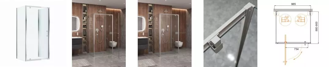 Душевой угол-ограждение «Cezares» MOLVENO-BA2-100/90-C-Cr-IV 100/90 прозрачный/хром без поддона универсальный Душевой угол-ограждение «Cezares» MOLVENO-BA2-100/90-C-Cr-IV 100/90 прозрачный/хром без поддона универсальный