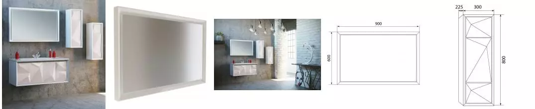 Мебель для ванной подвесная «Marka One» Romb 90 white Мебель для ванной подвесная «Marka One» Romb 90 white