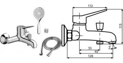 Смеситель для ванны «Dorff» Optima D2010008 хром