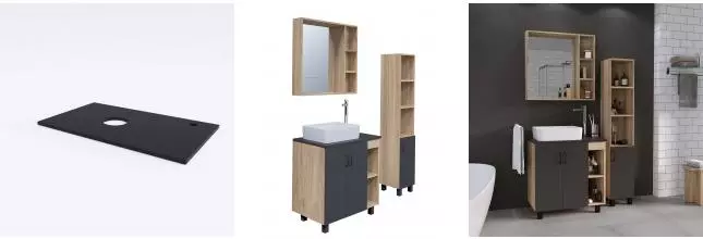 Мебельная столешница «Grossman» Флай 80 МДФ серая