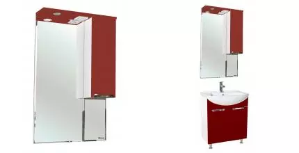 Зеркальный шкаф «Bellezza» Альфа 55 с подсветкой красный правый