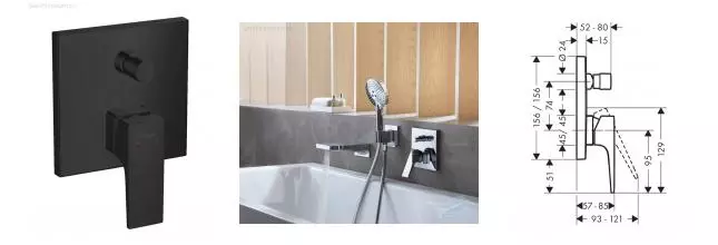 HG 32 545 670 Metropol Смеситель для ванны (внешняя монтажная часть) · Hansgrohe, 32545670