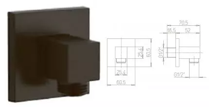 Подключение для душевого шланга «Paini» 50PZ503PQ чёрное матовое