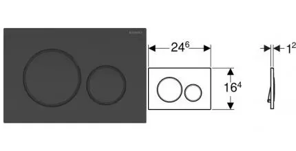 Кнопка смыва «Geberit» Sigma 20 115.882.DW.1 черный глянцевый/черный матовый