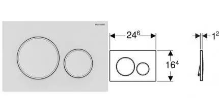 Кнопка смыва «Geberit» Sigma 20 115.882.01.1 белый матовый/белый глянцевый 