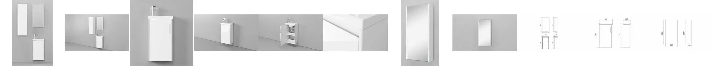 Мебель для ванной подвесная «Velvex» Klaufs 40 белая