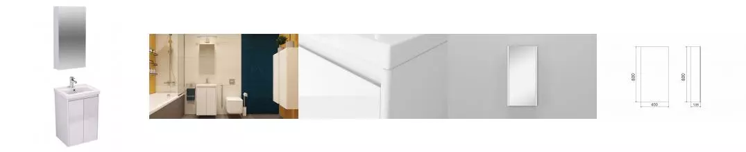 Мебель для ванной подвесная «Velvex» Klaufs 50 белая