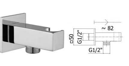 Подключение для душевого шланга «Paffoni» ZSUP032CR с держателем для лейки хром