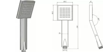 Ручная лейка «Aquanet» Steel AF210-81S-S сатин