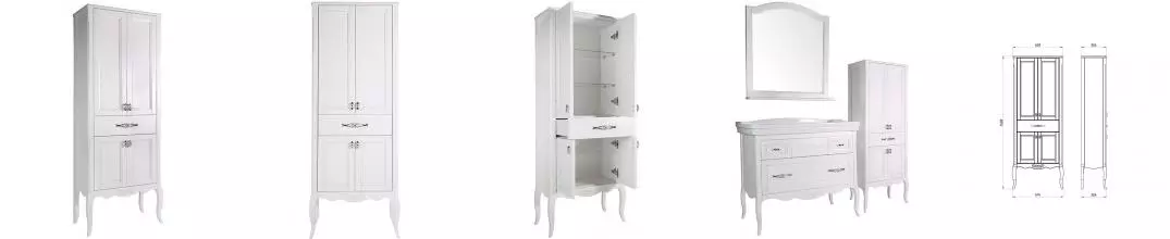 Шкаф «ASB-Woodline» Модерн 60 белый с патиной серебро Шкаф «ASB-Woodline» Модерн 60 белый с патиной серебро