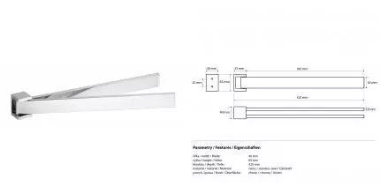 Полотенцедержатель двойной «Bemeta» Gamma 145804102 на стену хром
