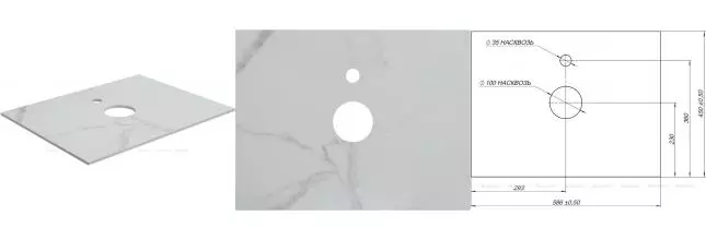 Мебельная столешница «Aquanet» Nova Lite 60 столешница керамогранит мрамор