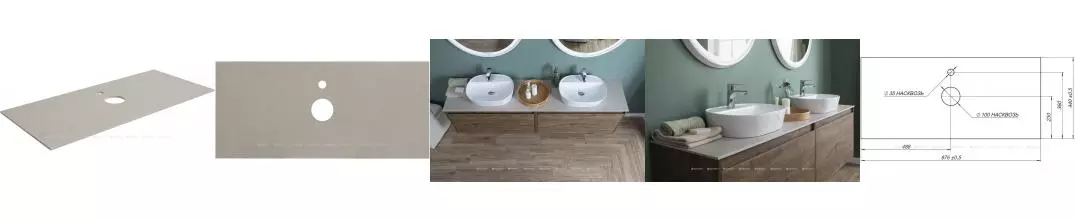 Мебельная столешница «Aquanet» Nova Lite 100 столешница керамогранит бежевая