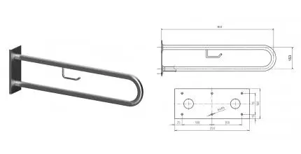 Поручень «Bemeta» Help 301907462 на стену матовый хром Поручень «Bemeta» Help 301907462 на стену матовый хром