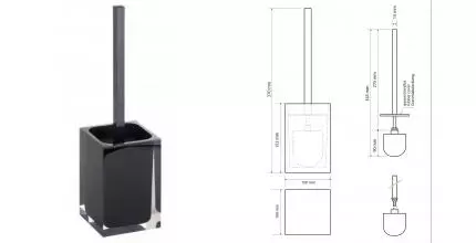 Ёршик для унитаза «Bemeta» Vista 120113316-100 напольный чёрный