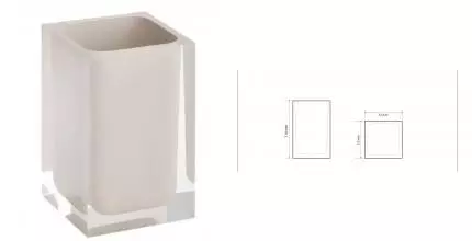 Стакан для зубных щёток «Bemeta» Vista 120111026-101 на раковину бежевый