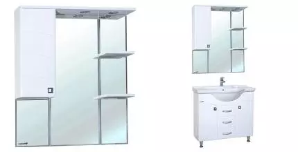 Зеркальный шкаф «Bellezza» Джулия 85 с подсветкой белый левый