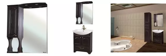 Зеркальный шкаф «Bellezza» Камелия 65 с подсветкой венге левый