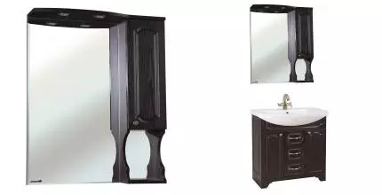 Зеркальный шкаф «Bellezza» Камелия 75 с подсветкой венге правый