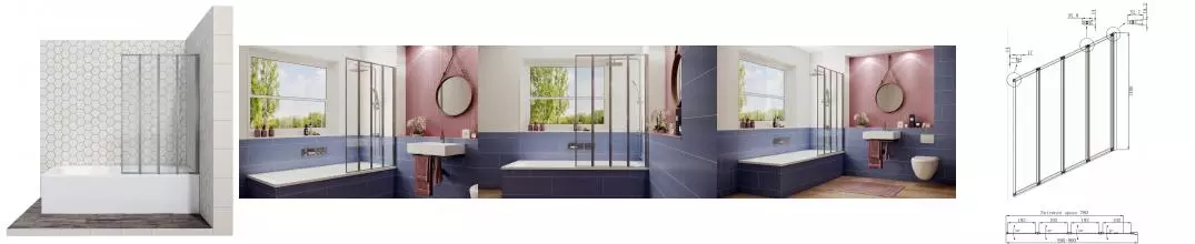 Шторка на ванну стеклянная «Ambassador» Bath Screens 16041110 90/140 прозрачная правая Шторка на ванну стеклянная «Ambassador» Bath Screens 16041110 90/140 прозрачная правая