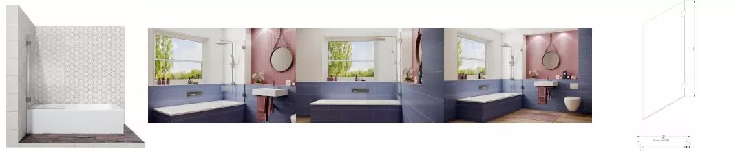 Шторка на ванну стеклянная «Ambassador» Bath Screens 16041101 70/140 прозрачная универсальная Шторка на ванну стеклянная «Ambassador» Bath Screens 16041101 70/140 прозрачная универсальная