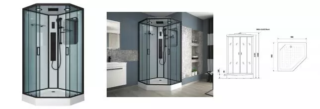 Душевая кабина «Niagara» NG- 6901-01GD BLACK 90/90 90/90 низкий поддон тонированная/белая с гидромассажем с электрикой Душевая кабина «Niagara» NG- 6901-01GD BLACK 90/90 90/90 низкий поддон тонированная/белая с гидромассажем с электрикой