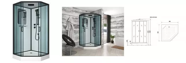 Душевая кабина «Niagara» NG- 6901-01D BLACK 90/90 90/90 низкий поддон тонированная/белая Душевая кабина «Niagara» NG- 6901-01D BLACK 90/90 90/90 низкий поддон тонированная/белая