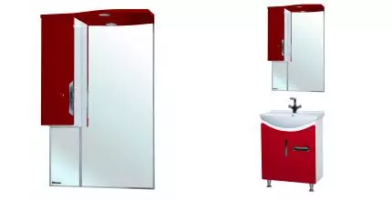 Зеркальный шкаф «Bellezza» Лагуна 65 с подсветкой красный левый