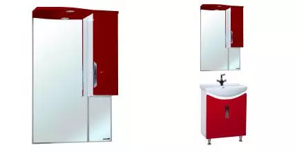 Зеркальный шкаф «Bellezza» Лагуна 65 с подсветкой красный правый Зеркальный шкаф «Bellezza» Лагуна 65 с подсветкой красный правый